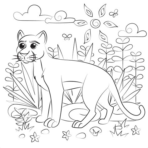 Cougar Coloring Page Colouringpages