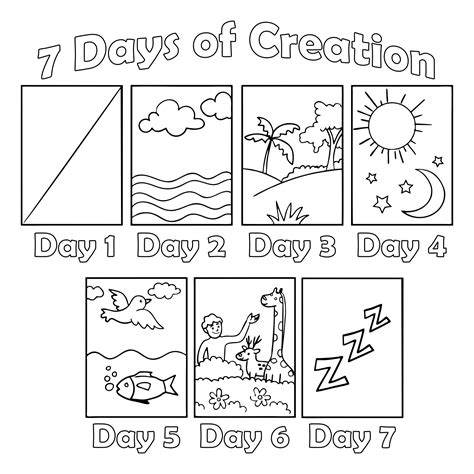 7 Days Of Creation Coloring Pages Free Bible Coloring Pages Kidadl ...