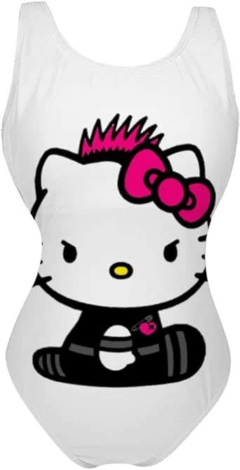 Hello Kitty Angry Adult One Piece Swimsuit For Women Pools Beach And