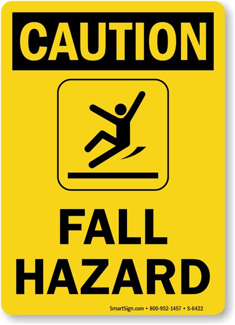 Fall Hazard With Slip Trip Graphic Sign Sku S 6422