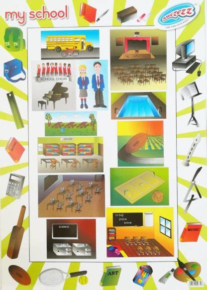 My School Laminated Poster 680mm X 480mm Educational Toys Online