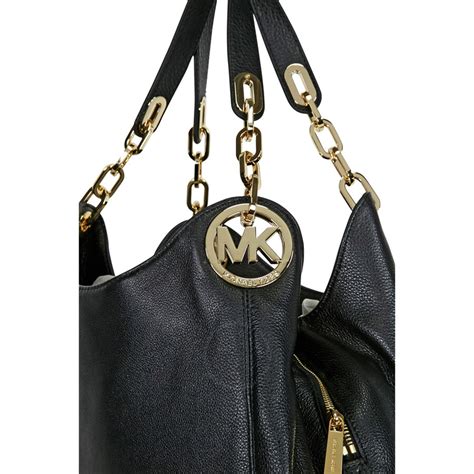 Michael Michael Kors Fulton Large Black Leather Shoulder Bag