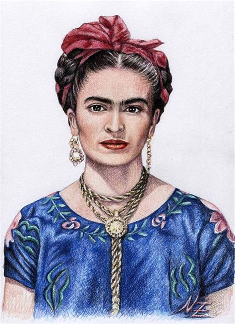 Hommage Frida Kahlo Drawing By Nicole Zeug