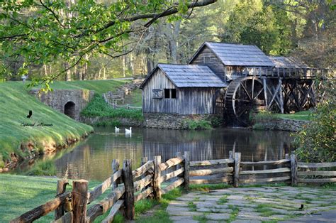 Mabry Mill Is A Watermill Located On Blue Ridge Parkway Virginia Usa