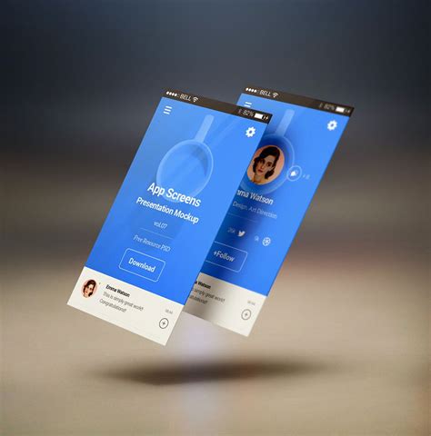 Free Perspective App Screen Mockup PSD Templates Mockuptree