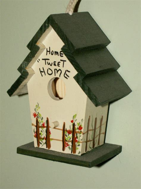 Sold Hand Painted Mini Birdhouse Home Tweet Home Decor Ooak Bird
