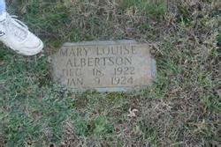 Mary Louise Albertson M Morial Find A Grave