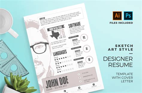 Does typical graphic designer resume emphasize on work tasks such as? Graphic Designer Resume Template - PSD & AI | ZippyPixels