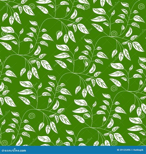 Green Seamless Background With Vibrant Leaves Stock Vector