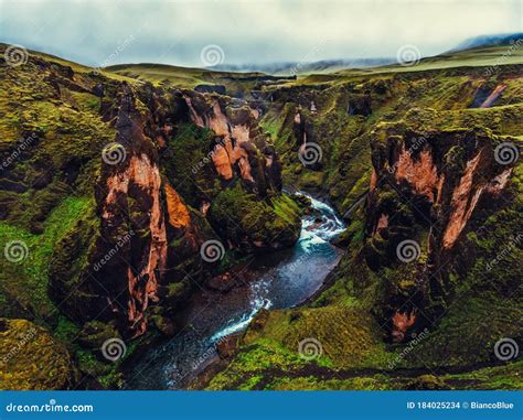 Unique Landscape Of Fjadrargljufur In Iceland Stock Photo Image Of