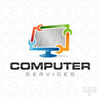 Replace the text company name with the name of the computer repair company. Computer Services | Logos and Search