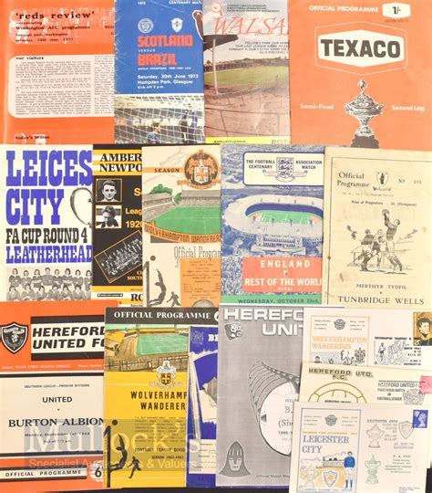 Mullock S Auctions Assorted Selection Of Football Programmes Featuring 70 Wolves