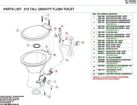 Dometic 310 Rv Toilet Parts Diagram And List Replacement