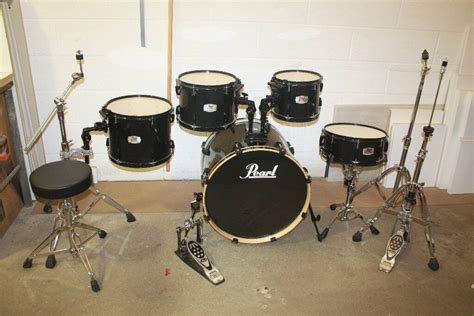 Pearl Export Ex Series Black 5 Piece Drum Kit 22 Inch Bass All