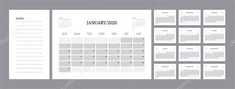 Calendario 2021 Plantilla Planificador Vector Diario En Un Estilo Minimalista 2023