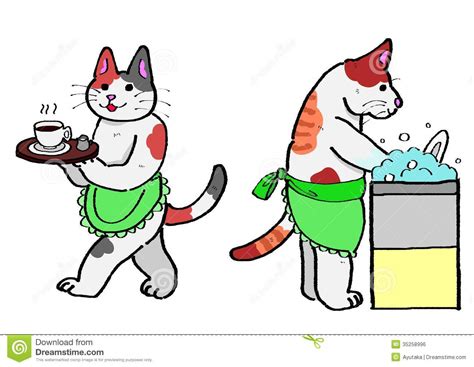 Young man washing dishes cartoon illustration on isolated background. Clip Art Serving Dish Clipart - Clipart Suggest