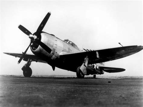 P 47 Thunderbolt Airplane World War 2 Sky Clouds Jet Black And