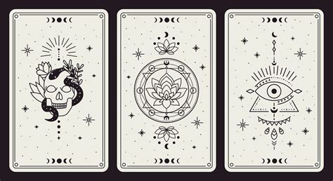 In occult practices, the major arcana are the trump cards of a tarot pack. Magic occult cards. Vintage hand drawn mystic tarot cards, skull, lotu By WinWin_artlab ...