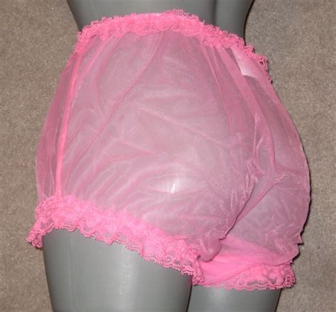 Retro Hot Pink Sheer Chiffon Panties Waist To 40 Inches Xl Etsy