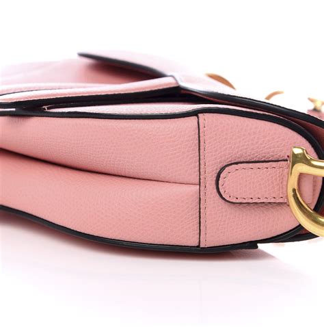 Christian Dior Grained Calfskin Mini Saddle Bag Pink 592675 Fashionphile