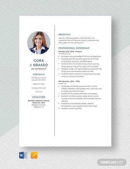 Fear not, because our recruiter resume sample below will provide you with all the required inspiration and guidance 2016 professional in human resources (phr), hr certification institute, alexandria, va. Instantly Download HR Internship Resume Template, Sample ...