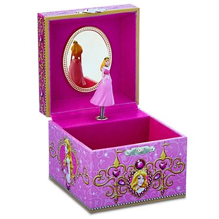 Featuring elsa and anna from disney's film frozen, the lid is adorned with hand embroidery and intricate bead embellishments, and it opens to reveal a mirror and spacious interior, which organizes all their prized possessions. Disney Musical Jewelry Box - Aurora - Sleeping Beauty-Jewel-