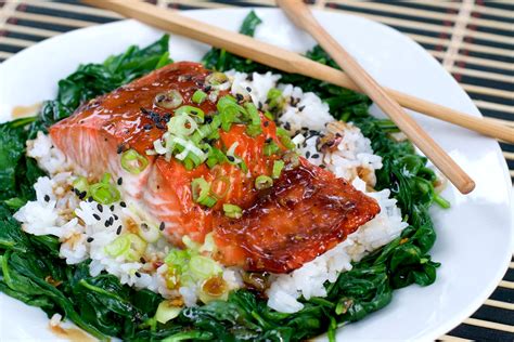 Glazed Salmon Rice Bowl What The Forks For Dinner