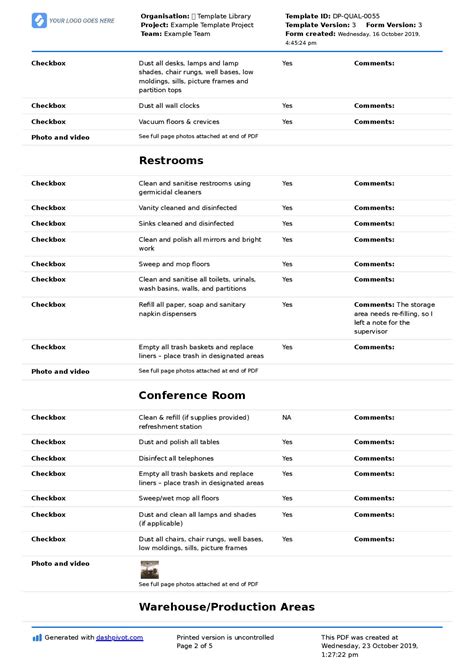 Cleaning Business Checklist Template Free Editable Template