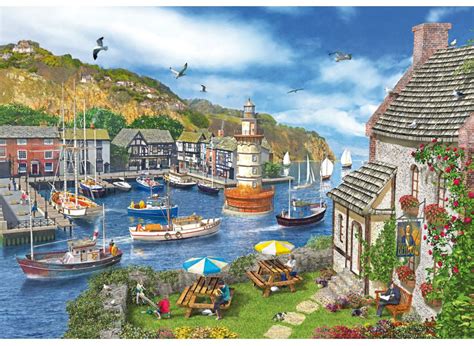 Puzzle En Bois Dominic Davison The Village Harbour 250 Teile