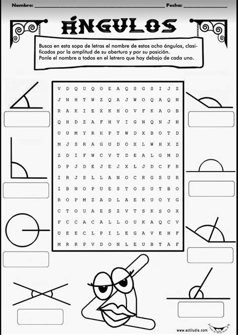 Juegos matemáticos es una comunidad educativa dedicada al. Sopa de Ángulos | Actividades de geometría, Secundaria matematicas, Material didactico matematicas