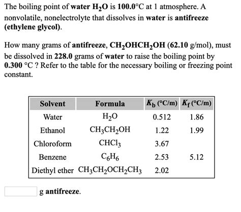 Solved The Freezing Point Of Ethanol Ch3ch2oh Is 11730°c