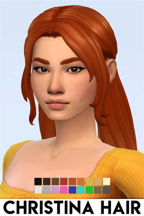 Christina Hair By Vikai Imvikai Sims Hair Sims Sims 4 Characters