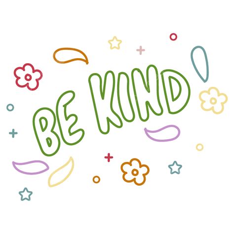 Cute Be Kind Typography Kid Doodle Be Kind Doodle Typography Cute Be