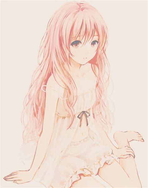 Anime Anime Girl Pink Hair Cute White Dress Pinterest