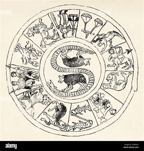 Signs Of The Zodiac Ninth Century Manuscript Zodiac Old 19th Century
