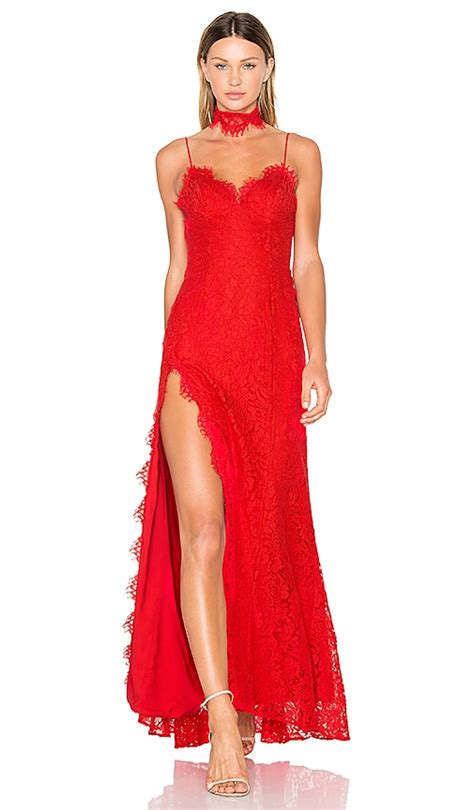 fame and partners x revolve everett lace maxi dress in cherry red revolve