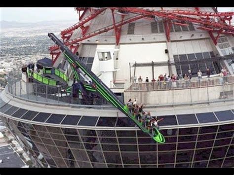 It is located on the north side of the las vegas strip, pretty far from the center of the strip. X Scream Ride Stratosphere Tower Las Vegas - YouTube
