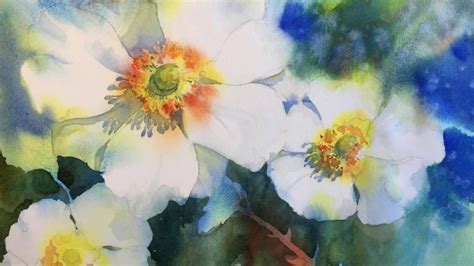 I snapped a photo with my cell phone of dwarf daisies in a hammered brass cup outside in the sun. Negative Painting with Watercolor: White Blossoms - YouTube