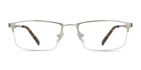 Furox Rectangle Silver Semi Rimless Eyeglasses Eyebuydirect Canada