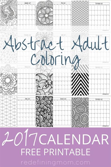 Adult Coloring Pages Calendars