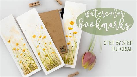 Diy Watercolor Bookmarks Spring Wild Flowers Painting Step By Step