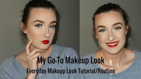 red lip makeup look wearable everyday makeup look tutorial routine youtube