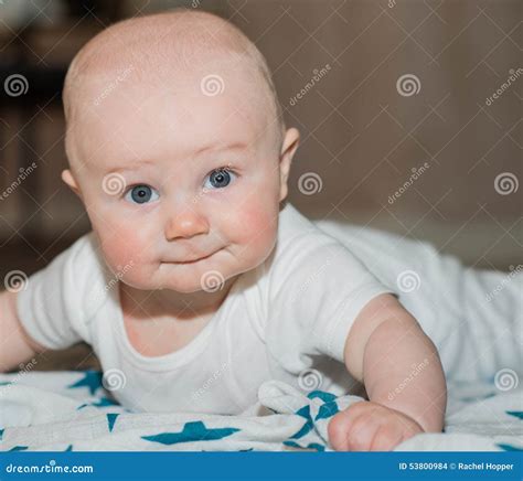 Beautiful Baby Boy In White Stock Photo Image Of Born Closeup 53800984