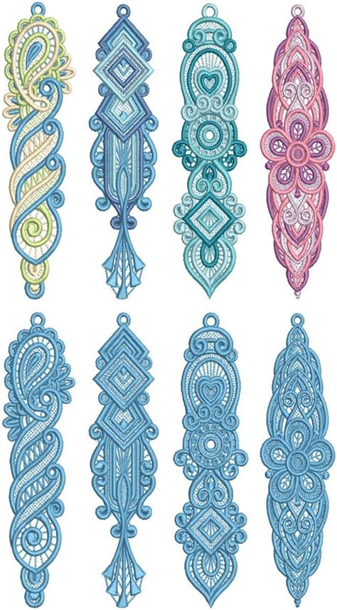 Free Standing Lace Bookmarks 3 Fsl Embroidery Embroidery Jewelry