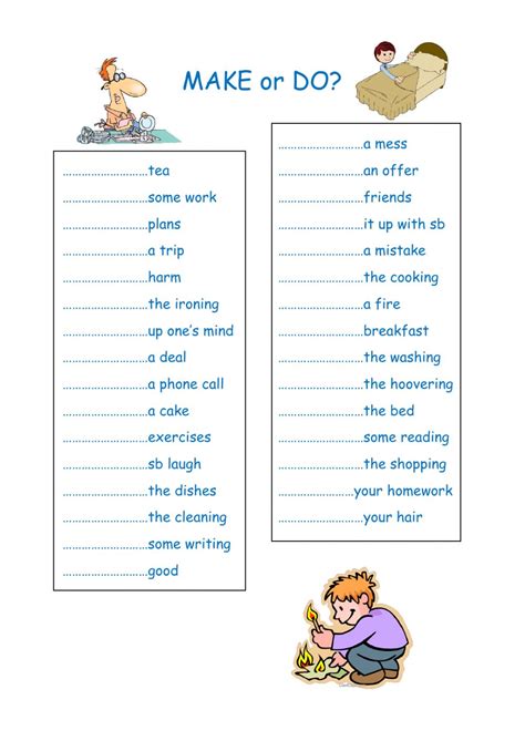 Make And Do Collocations Worksheet
