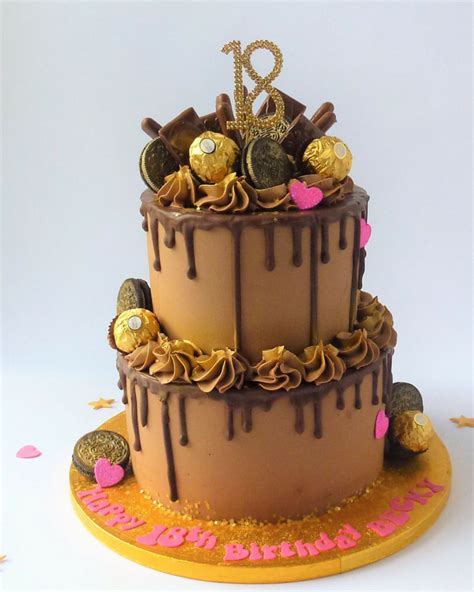 We have designs that work great as mini wedding cakes, mini baby shower cakes, and mini birthday cakes. 2 tier Just Chocolate Scandalous Drip Cake | Karen's Cakes