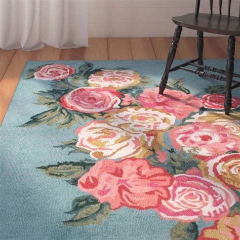 Found It At Wayfair Jeanlouis Hand Hooked Light Bluepink Area Rug