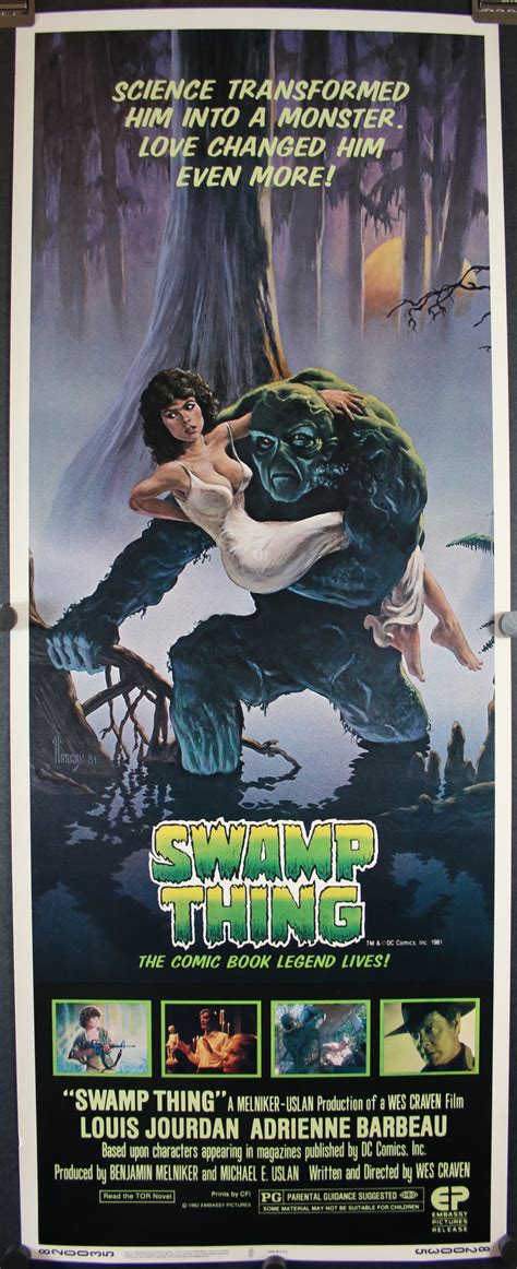 Swamp Thing Original Insert Movie Poster Starring Adrienne Barbeau