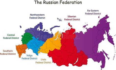 Russian Federation Map Stock Vector Illustration Of Politics