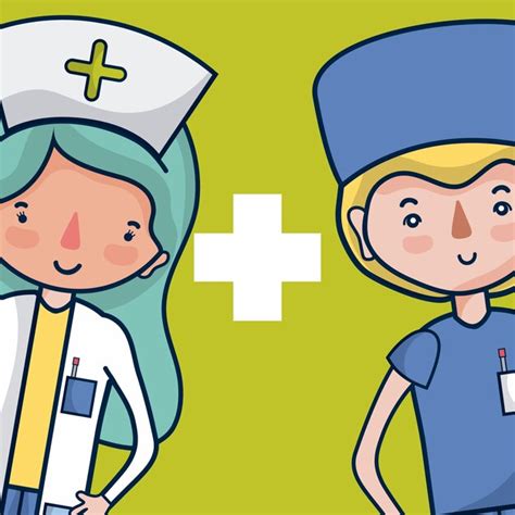 Premium Vector Cute Doctor And Nurse Medical Team Cartoon
